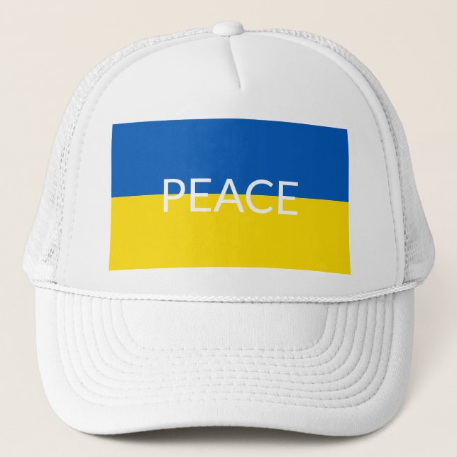 Casquette Ukraine bleu paix jaune drapeau de texte personnal (Devant)
