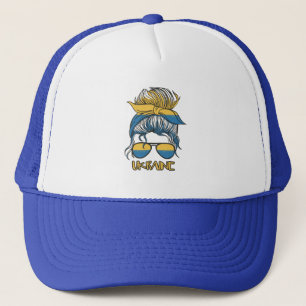Casquette Ukraine Femme bleu et jaune