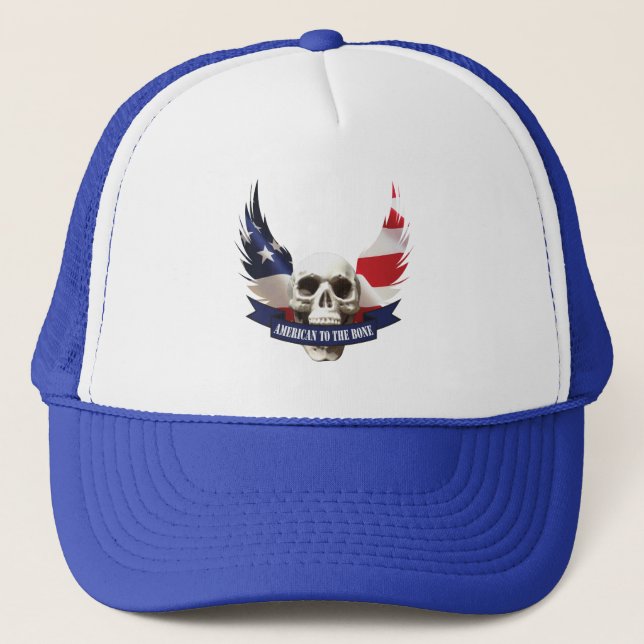 Casquette Un Américain au crâne os (Devant)