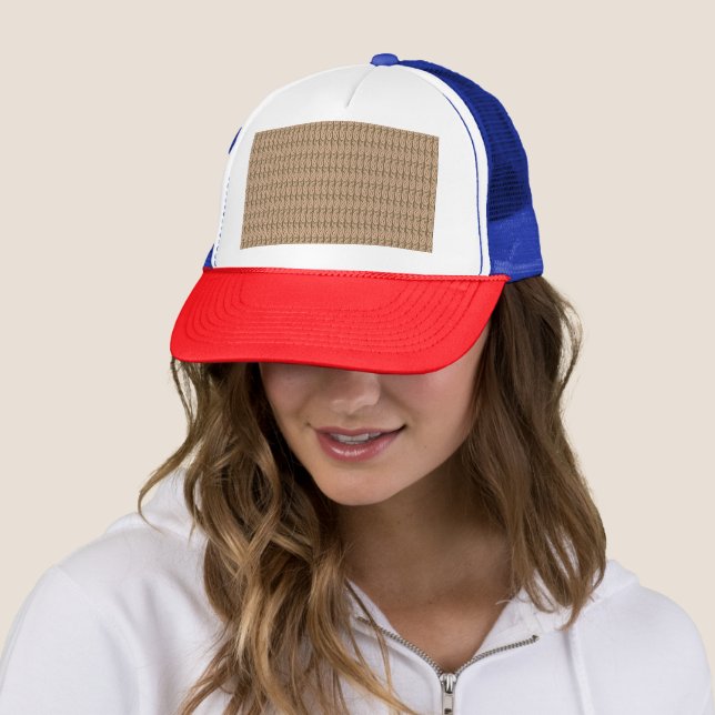 Casquette Un Arrière - plan Brown et beige au design ondulé (En situation)
