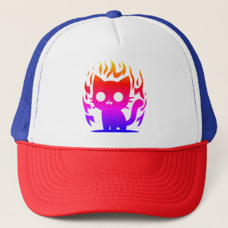 Casquette un mème de chat en silhouette coloré