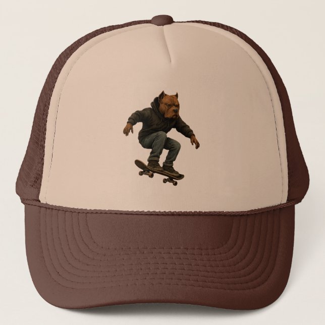Casquette Unchained Skater Pitbull Graphic Art Skateboarding (Devant)