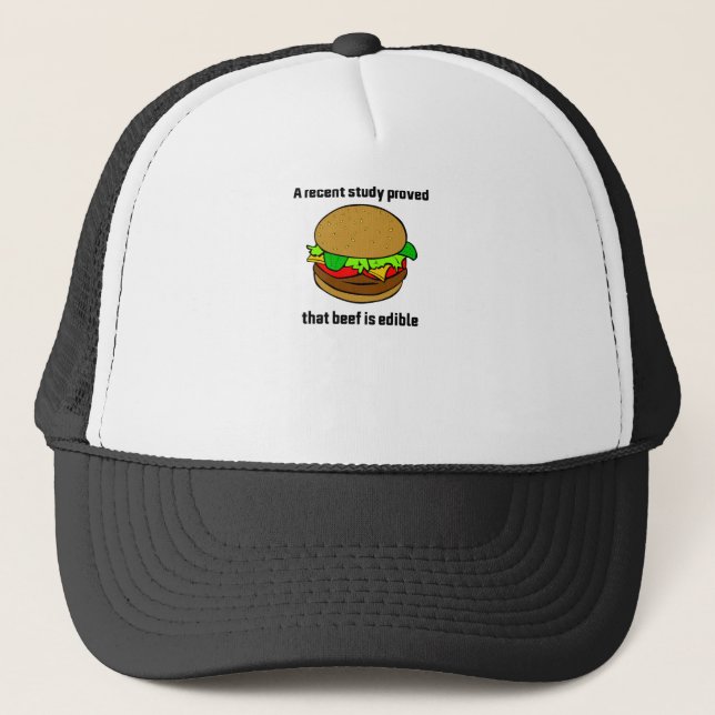 Casquette Une étude récente a prouvé que le boeuf est comest (Devant)