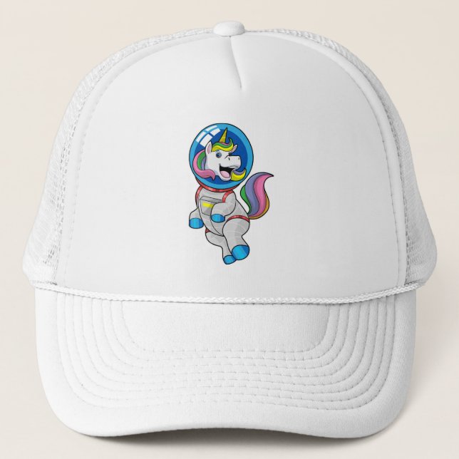 Casquette Unicorne en tant qu'astronaute dans l'espace (Devant)