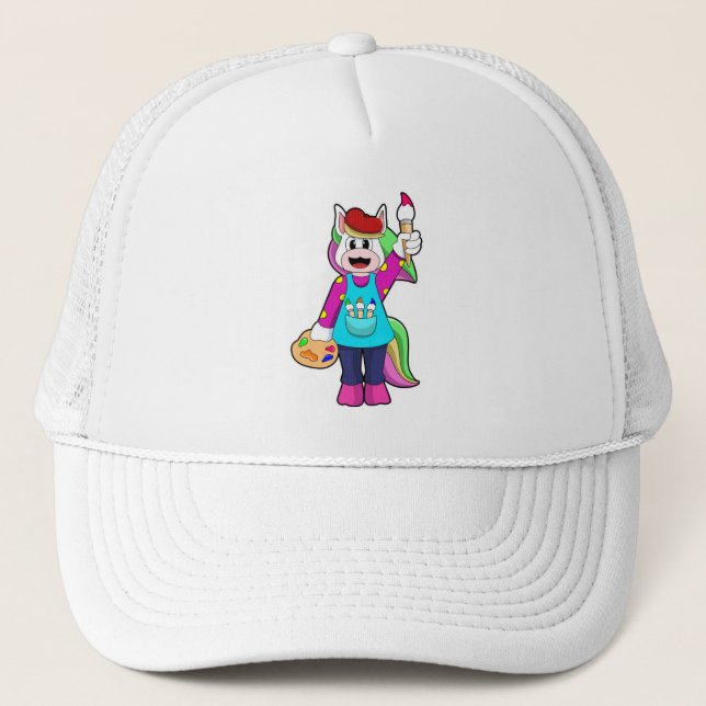 Casquette Unicorne en tant que peintre (Devant)
