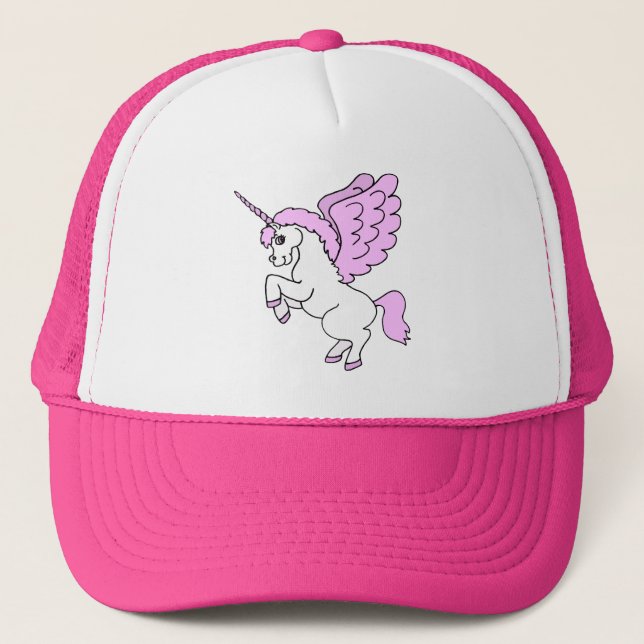 Casquette Unicorne rose et blanc (Devant)