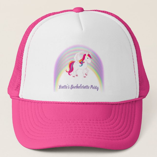 Casquette Unicornes et Rainbows Chat de camion texte personn (Devant)