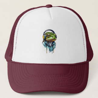 Casquette Urban Groove : Grenouille colorée avec casque