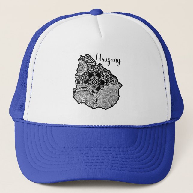 Casquette Uruguay Amérique du Sud Mandala Carte (Devant)