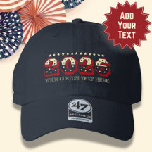 Casquette USA 2026 Stars Texte personnalisé '47 Cl