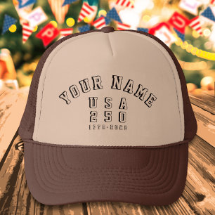 Casquette USA 250 Anniversaire de l'Amérique Ajouter un nom 