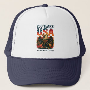 Casquette USA 250 Years - Patriotic Bald Eagle 4 juillet 202