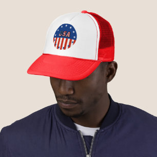 Casquette USA - American Flag & Stars in Circle Trucker Hat