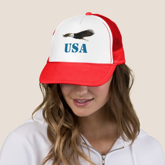 Casquette USA Bald Eagle Trucker Hat (En situation)