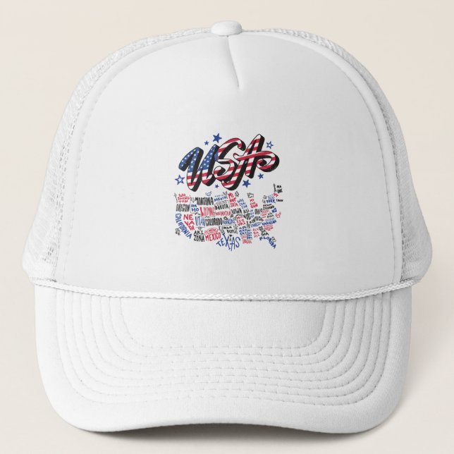 Casquette USA Map Etats-Unis Amérique Amérique (Devant)