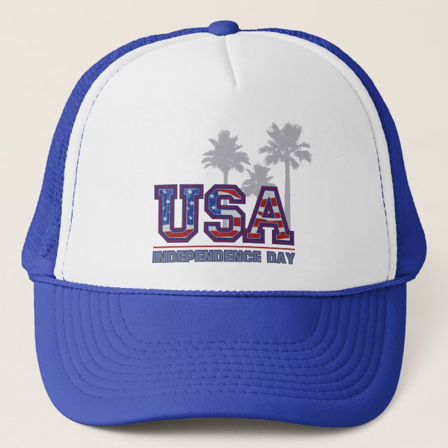Casquette USA Palm Independence Day Trucker Hats (Devant)