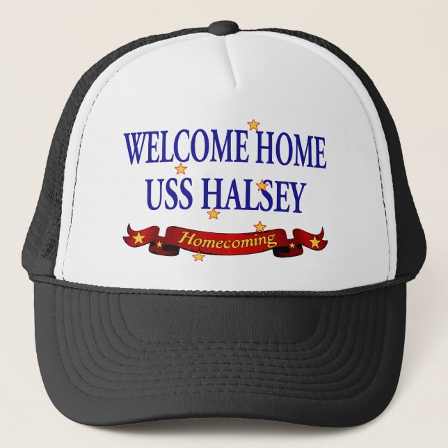 Casquette USS à la maison bienvenu Halsey (Devant)