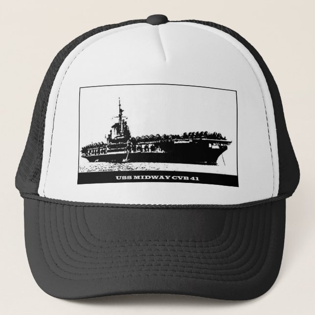 Casquette USS CVB-41 INTERMÉDIAIRE, bateau de la Marine (Devant)