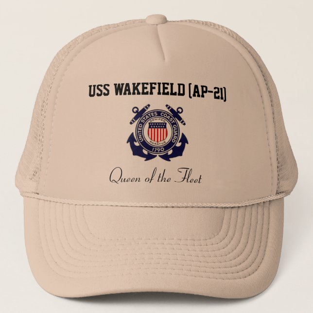Casquette USS WAKEFIELD (AP-21) "reine camionneur de flotte" (Devant)