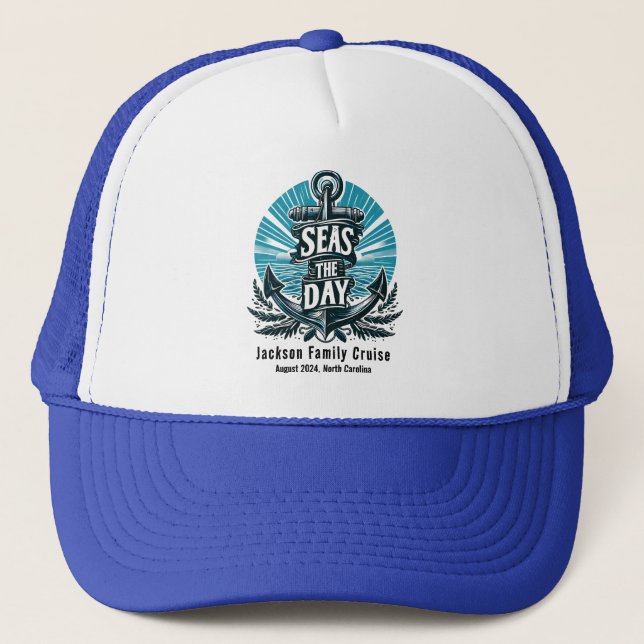 Casquette Vacances croisière en famille personnalisée - Seas (Devant)