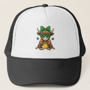 Casquette Vache Highland St Patrick Pot d'Or Art Vintage_1