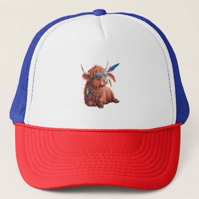 Casquette Vache Highland, Vache Cool, Sunglass (Devant)
