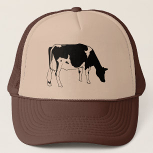 Casquette Vache laitière du Holstein, dessin au trait à main