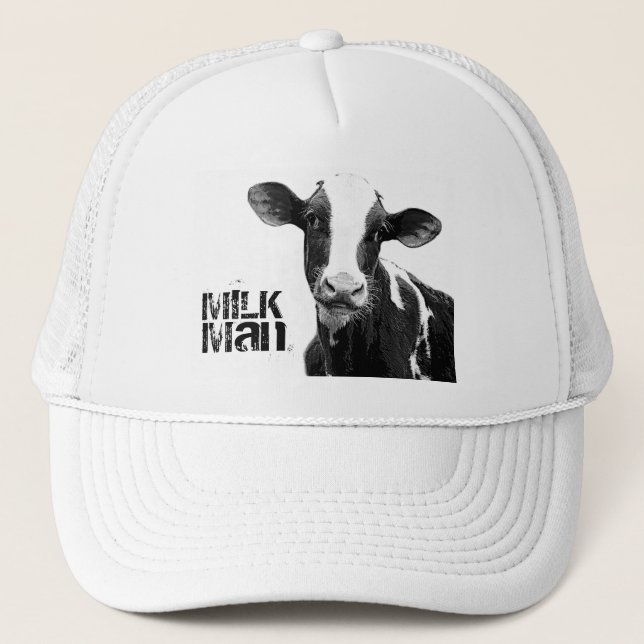 Casquette Vache laitière - veau noir et blanc de laiterie (Devant)