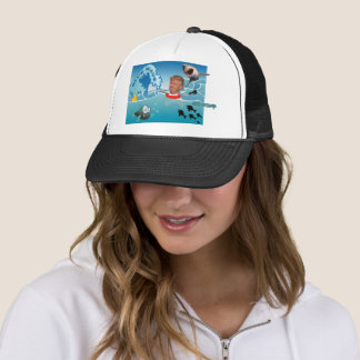 Casquette Vague bleue / Anti Trump, Chapeau de Trucker