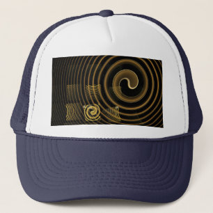 Casquette Vagues dorées hypnotiques Art abstrait moderne
