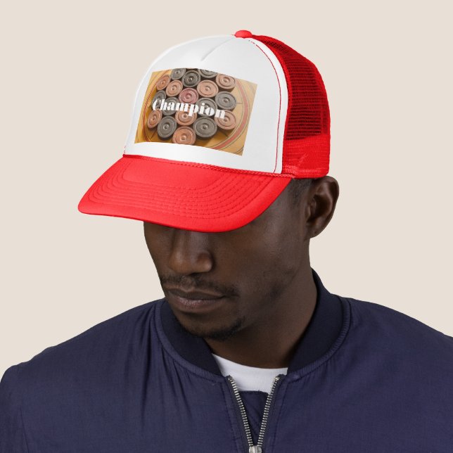 Casquette Vainqueur-Casquette imprimé du champion de la comm (En situation)