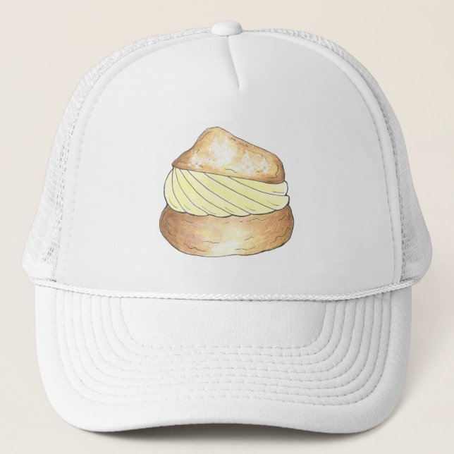 Casquette Vanilla Cream Puff Chef pâtissier Choux Bun Desser (Devant)