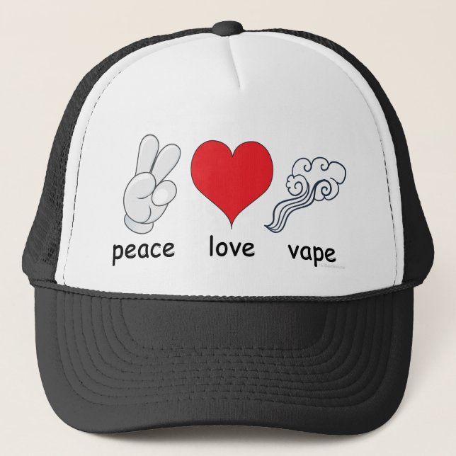 Casquette Vape | Peace Love Vape par VapeGoat (Devant)