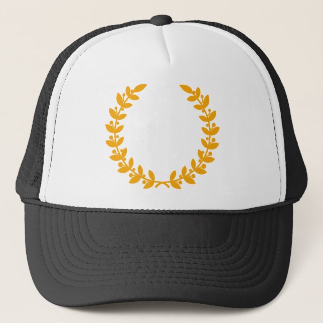 Casquette vecteur de couronne de laurier or (Devant)