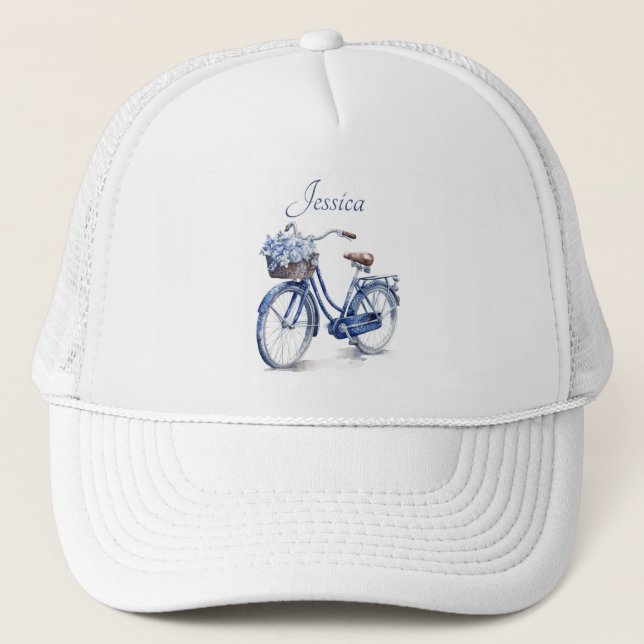 Casquette Vélo en Delft Blue personnalisable (Devant)