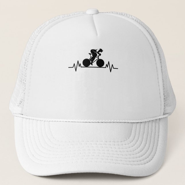 Casquette Vélo Road Vélo Heartbeat Design Vélo Cadeau (Devant)