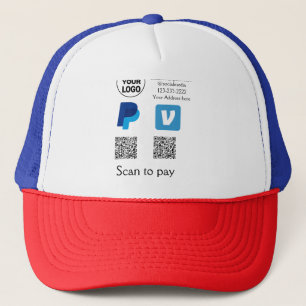 Casquette Venmo paypal scan pour payer ajouter q r code logo