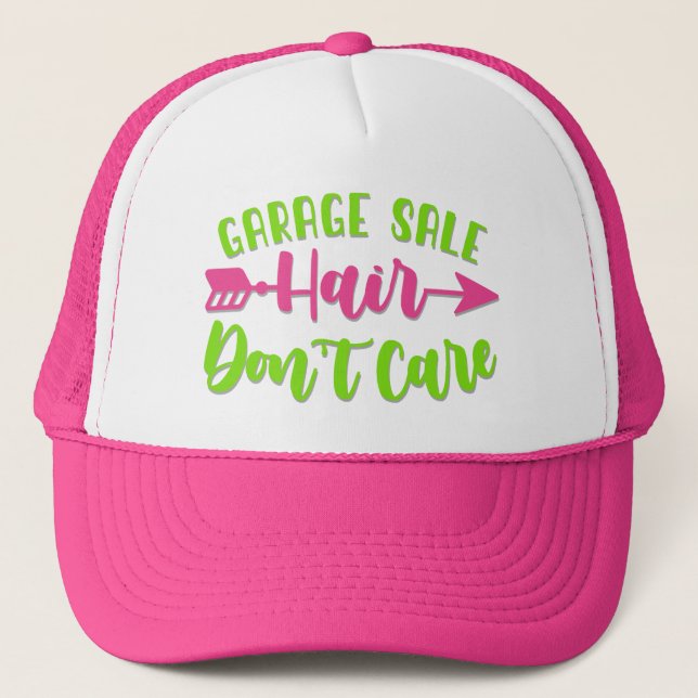 Casquette Vente de garage Cheveux s'en fiche - Drôle chapeau (Devant)