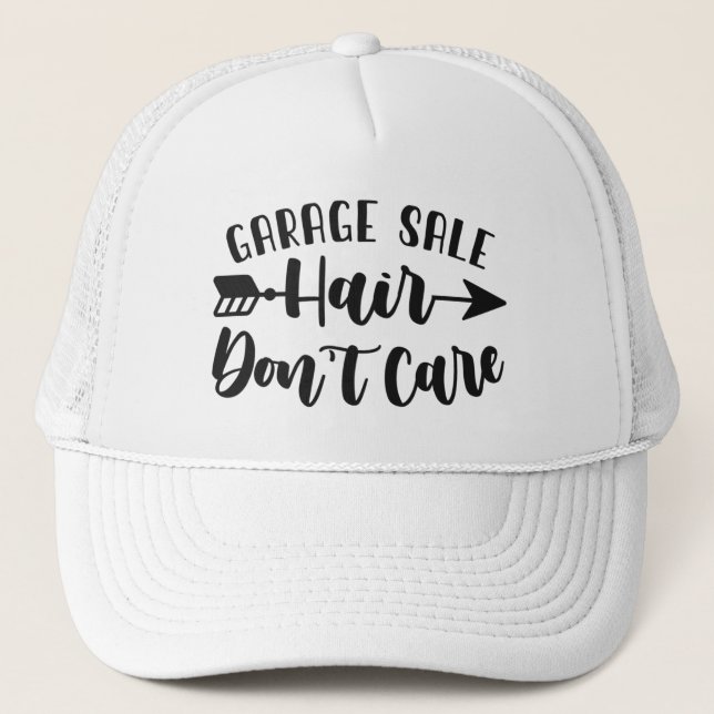 Casquette Vente de garage Cheveux s'en fiche - Drôle chapeau (Devant)