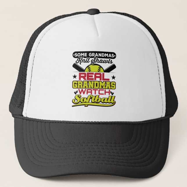Casquette Véritable Montre de grand-mère de softball (Devant)