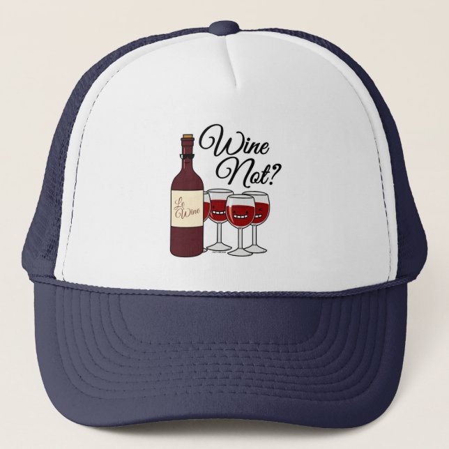 Casquette Verre de vin et non raisins alcool rose rouge pino (Devant)