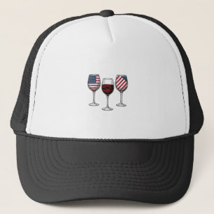 Casquette Verres à vin patriotiques dessin de t-shirt vector