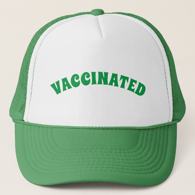 Casquette Vert et blanc vaccinés (Devant)