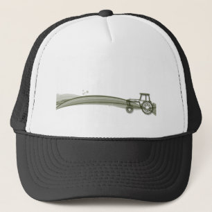 Casquette vert moderne d'illustration de tracteur
