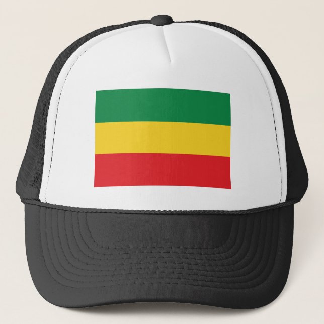 Casquette Vert, or (jaune) et drapeau de couleurs rouges (Devant)