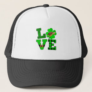 Casquette Vert trèfle carreaux amour tortue de mer St Patric