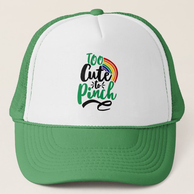Casquette Vert trop mignon pour Pinch St. Patrick's Day Grap (Devant)