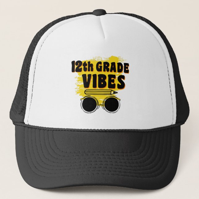 Casquette Vibes De 12E Année Chemise Retour À L'École Premie (Devant)