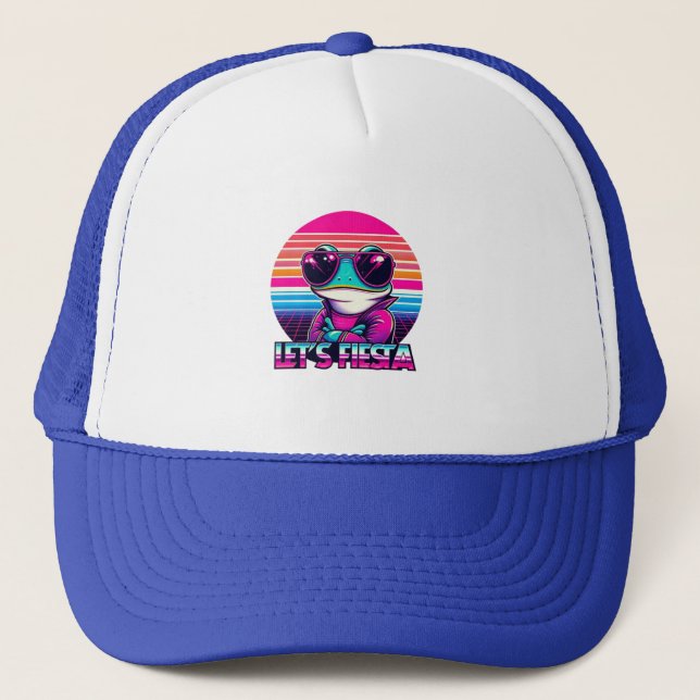 Casquette Vibes de fête de la grenouille cool des années 80 (Devant)