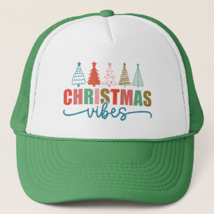 Casquette Vibes de Noël - Colorful Holiday Trees Design